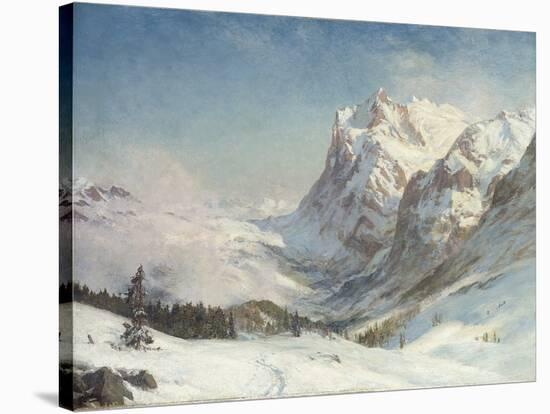 The Valley of Grindelwald, Winter, 1916 (Oil on Canvas)-Ernest Albert Waterlow-Stretched Canvas