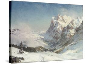 The Valley of Grindelwald, Winter, 1916 (Oil on Canvas)-Ernest Albert Waterlow-Stretched Canvas