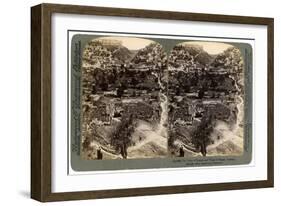 The Valley of Kedron and the Village of Siloam, Outside the Wall of Jerusalem, Palestine, 1896-Underwood & Underwood-Framed Giclee Print