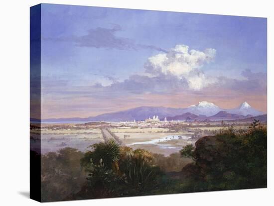 The Valley of Mexico with Volcanoes, 1879-Salvador Murillo-Stretched Canvas