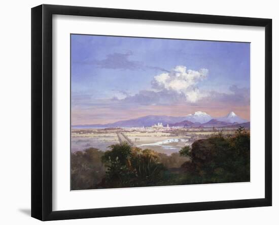 The Valley of Mexico with Volcanoes, 1879-Salvador Murillo-Framed Giclee Print