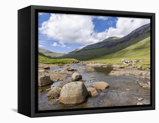 The valley of Saksun. Denmark, Faroe Islands-Martin Zwick-Framed Stretched Canvas