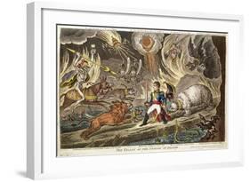 'The Valley of the Shadow of Death' by James Gillray, 1808-null-Framed Giclee Print