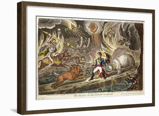 'The Valley of the Shadow of Death' by James Gillray, 1808-null-Framed Giclee Print