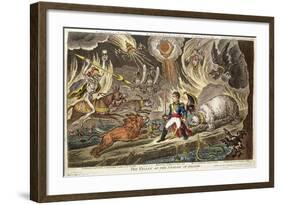 'The Valley of the Shadow of Death' by James Gillray, 1808-null-Framed Giclee Print