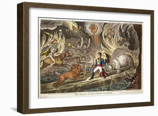 'The Valley of the Shadow of Death' by James Gillray, 1808-null-Framed Giclee Print