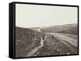 The Valley of the Shadow of Death (vallée de l'ombre et de la mort)-Roger Fenton-Framed Stretched Canvas