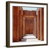 The valley temple of the pyramid of Khephren-Werner Forman-Framed Giclee Print