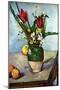 The Vase of Tulips, c. 1890-Paul Cézanne-Mounted Premium Giclee Print