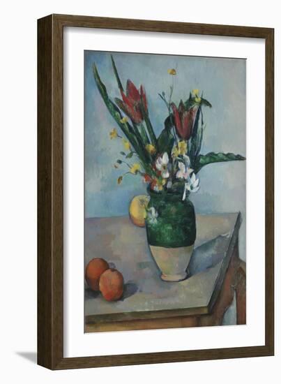 The Vase of Tulips, c.1890-Paul Cezanne-Framed Giclee Print