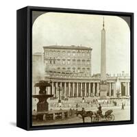 The Vatican Palace from St Peter's Square, Rome, Italy-Underwood & Underwood-Framed Stretched Canvas