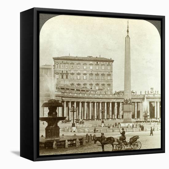 The Vatican Palace from St Peter's Square, Rome, Italy-Underwood & Underwood-Framed Stretched Canvas