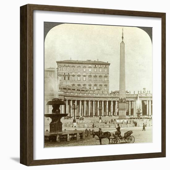 The Vatican Palace from St Peter's Square, Rome, Italy-Underwood & Underwood-Framed Photographic Print