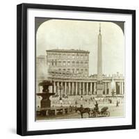 The Vatican Palace from St Peter's Square, Rome, Italy-Underwood & Underwood-Framed Photographic Print