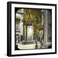 The Vatican, Rome (Italy), Saint Peter's Basilica, the Baldaquin, Circa 1895-Leon, Levy et Fils-Framed Photographic Print