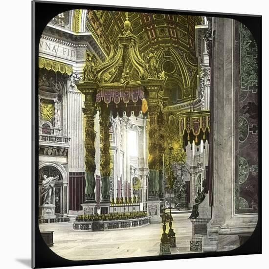 The Vatican, Rome (Italy), Saint Peter's Basilica, the Baldaquin, Circa 1895-Leon, Levy et Fils-Mounted Photographic Print