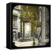 The Vatican, Rome (Italy), Saint Peter's Basilica, the Baldaquin, Circa 1895-Leon, Levy et Fils-Framed Stretched Canvas