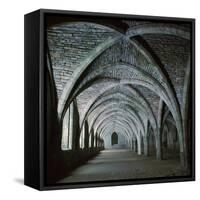 The Vaults in the Cellarium of Fountains Abbey, 12th Century-CM Dixon-Framed Stretched Canvas