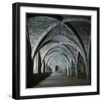 The Vaults in the Cellarium of Fountains Abbey, 12th Century-CM Dixon-Framed Photographic Print