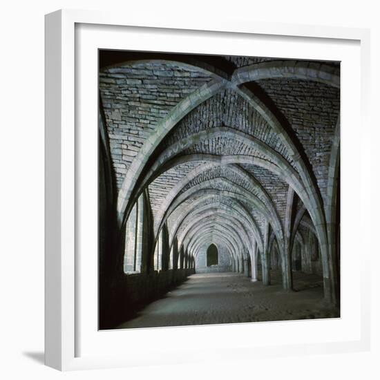 The Vaults in the Cellarium of Fountains Abbey, 12th Century-CM Dixon-Framed Photographic Print