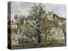 The Vegetable Garden with Trees in Blossom, 1877-Camille Pissarro-Stretched Canvas