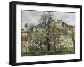 The Vegetable Garden with Trees in Blossom, 1877-Camille Pissarro-Framed Giclee Print