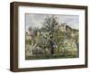 The Vegetable Garden with Trees in Blossom, 1877-Camille Pissarro-Framed Giclee Print