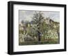 The Vegetable Garden with Trees in Blossom, 1877-Camille Pissarro-Framed Giclee Print