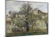 The Vegetable Garden with Trees in Blossom, 1877-Camille Pissarro-Mounted Giclee Print