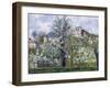 The Vegetable Garden with Trees in Blossom, Spring, Pontoise, 1877-Camille Pissarro-Framed Giclee Print