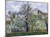 The Vegetable Garden with Trees in Blossom, Spring, Pontoise, 1877-Camille Pissarro-Mounted Giclee Print