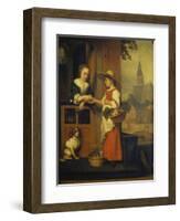 The Vegetable Seller, Late 1650s-Nicolaes Maes-Framed Giclee Print