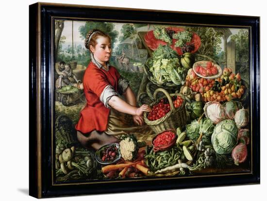 The Vegetable Seller-Joachim Beuckelaer-Stretched Canvas