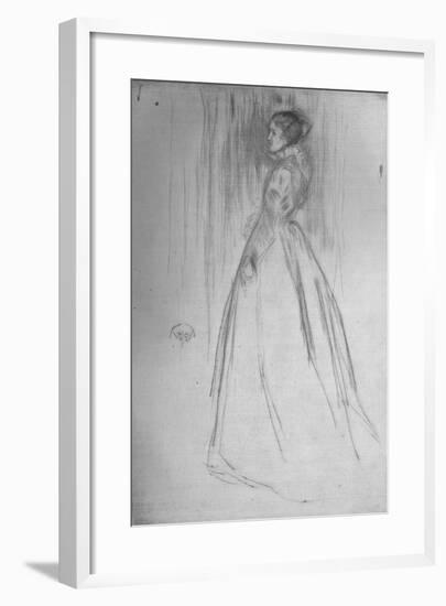 'The Velvet Dress (Mrs. Leyland)', 1873-James Abbott McNeill Whistler-Framed Giclee Print