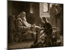The Venerable Bede Translating the Gospel, Illustration from 'Hutchinson's Story of British Nation'-James Doyle Penrose-Mounted Giclee Print