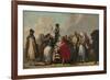 The Venetian Charlatan, Ca 1764-1765-Giandomenico Tiepolo-Framed Giclee Print