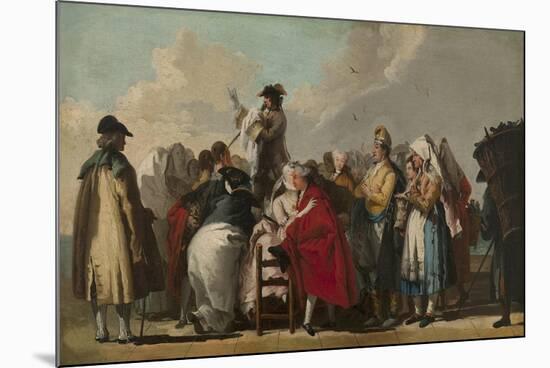 The Venetian Charlatan, Ca 1764-1765-Giandomenico Tiepolo-Mounted Giclee Print