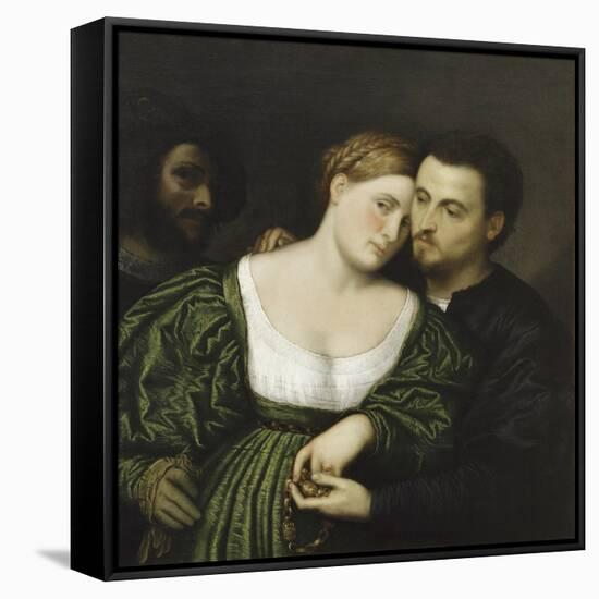 The Venetian Lovers-Paris Bordone-Framed Stretched Canvas