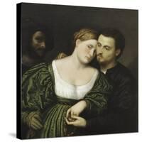 The Venetian Lovers-Paris Bordone-Stretched Canvas