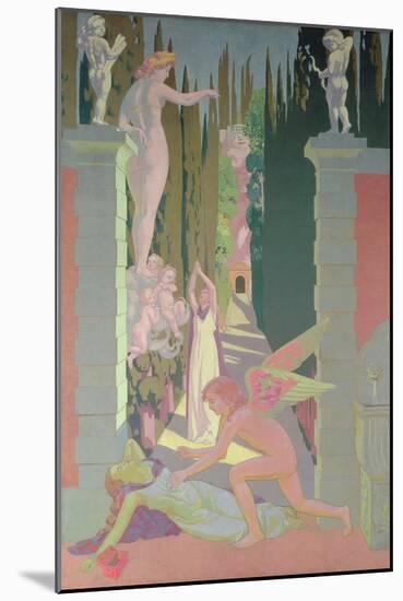 The Vengeance of Venus: Psyche, Opening the Box of Dreams in the Underworld, Sinks into Sleep, 1908-Maurice Denis-Mounted Giclee Print