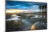 The Venice Skate Park at Sunset, in Venice Beach, Los Angeles, California.-Jon Bilous-Mounted Photographic Print