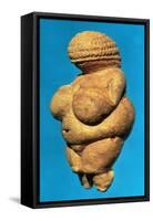 The Venus of Willendorf, Side View of Female Figurine, Gravettian Culture Upper Palaeolithic Period-null-Framed Stretched Canvas