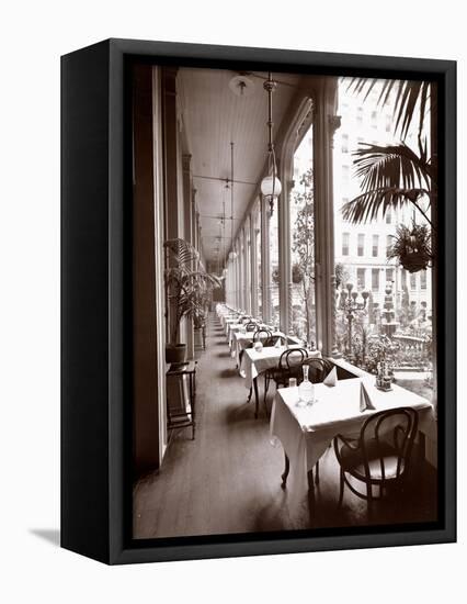 The Veranda at the Park Avenue Hotel, 1901 or 1902-Byron Company-Framed Stretched Canvas