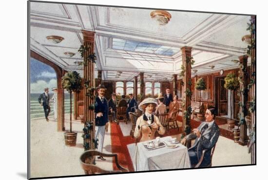 The Verandah Cafe as it Was Aboard the Lusitania and Mauretania-null-Mounted Giclee Print