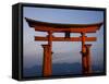 The Vermillion Coloured Floating Torii Gate of the Shinto Shrine, Island of Honshu, Japan-Gavin Hellier-Framed Stretched Canvas