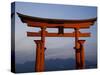 The Vermillion Coloured Floating Torii Gate of the Shinto Shrine, Island of Honshu, Japan-Gavin Hellier-Stretched Canvas