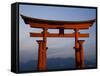 The Vermillion Coloured Floating Torii Gate of the Shinto Shrine, Island of Honshu, Japan-Gavin Hellier-Framed Stretched Canvas