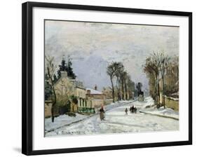 The Versailles Road at Louveciennes, 1869-Camille Pissarro-Framed Giclee Print