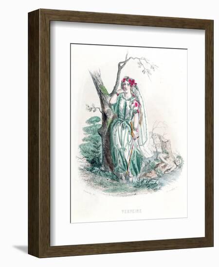 The Vervain, from 'Les Fleurs Animees', Engraved by Charles Geoffroy (1819-82), 1847-Grandville-Framed Giclee Print