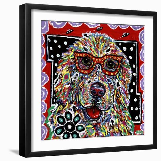 The Very Smart Golden-MADdogART-Framed Giclee Print